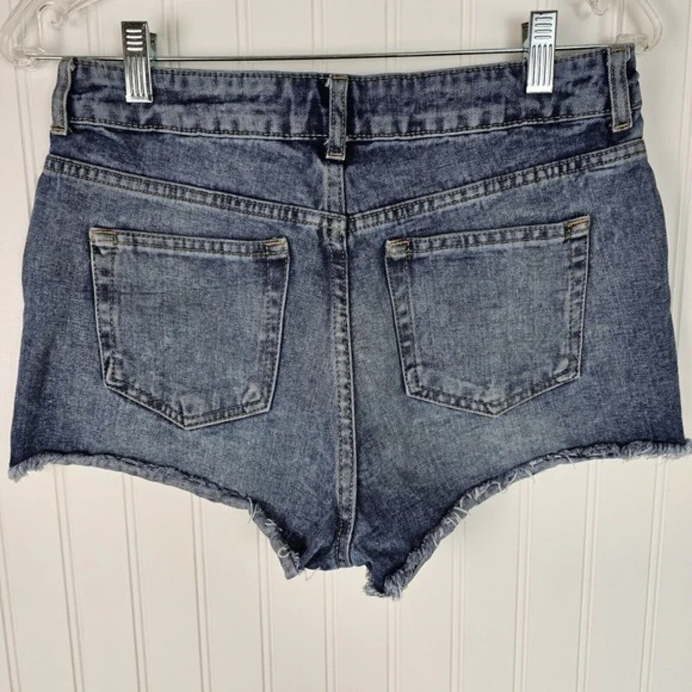 Topshop Moto Jean Shorts Women's Button Fly Size‎ 8 - Picture 2 of 10